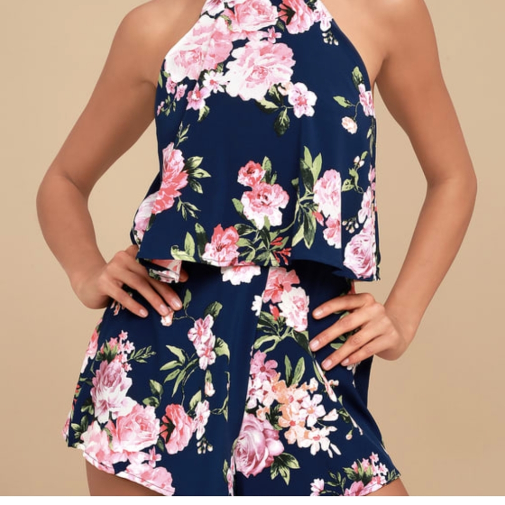 Lulu's In The Garden Floral Romper